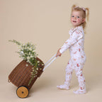 Butterfly Organic Snuggle Sleepsuit Zip Footie with Frill