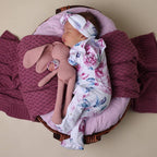 Lilac Skies Organic Snuggle Sleepsuit Zip Footie with Frill