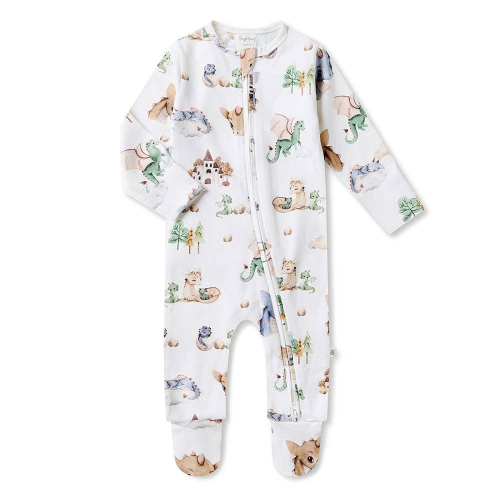 Dragon Organic Snuggle Sleepsuit Zip Footie