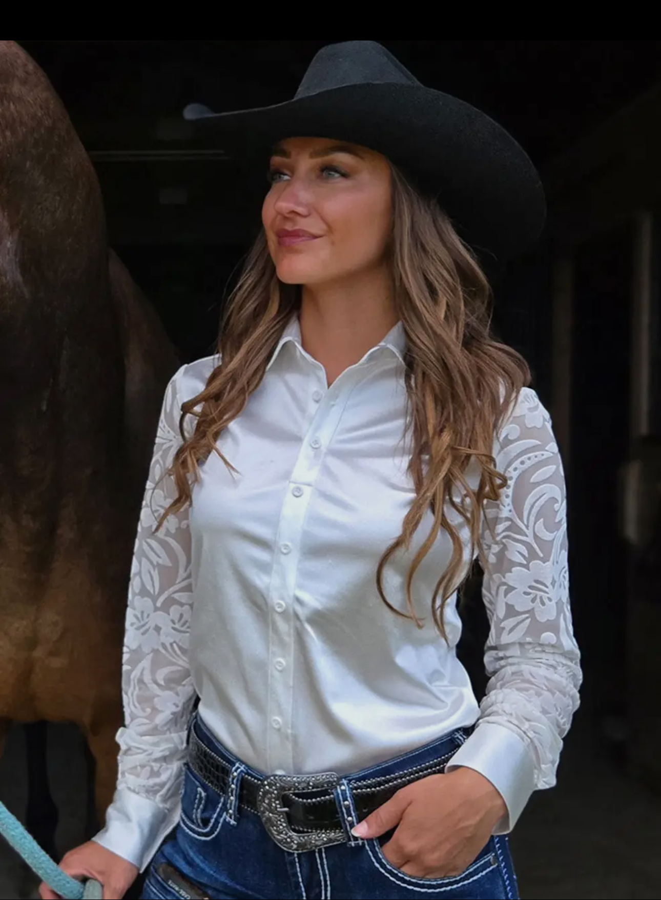Pull over Button up with satin and velvet Floral sleeves