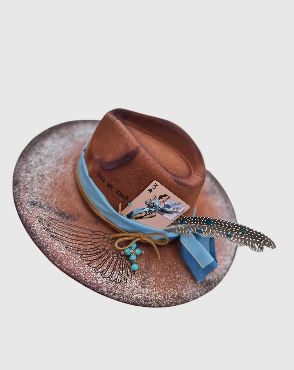 Hold My Halo Ombre Glitter Rancher Coustom Hat