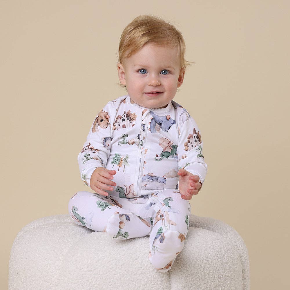 Dragon Organic Snuggle Sleepsuit Zip Footie