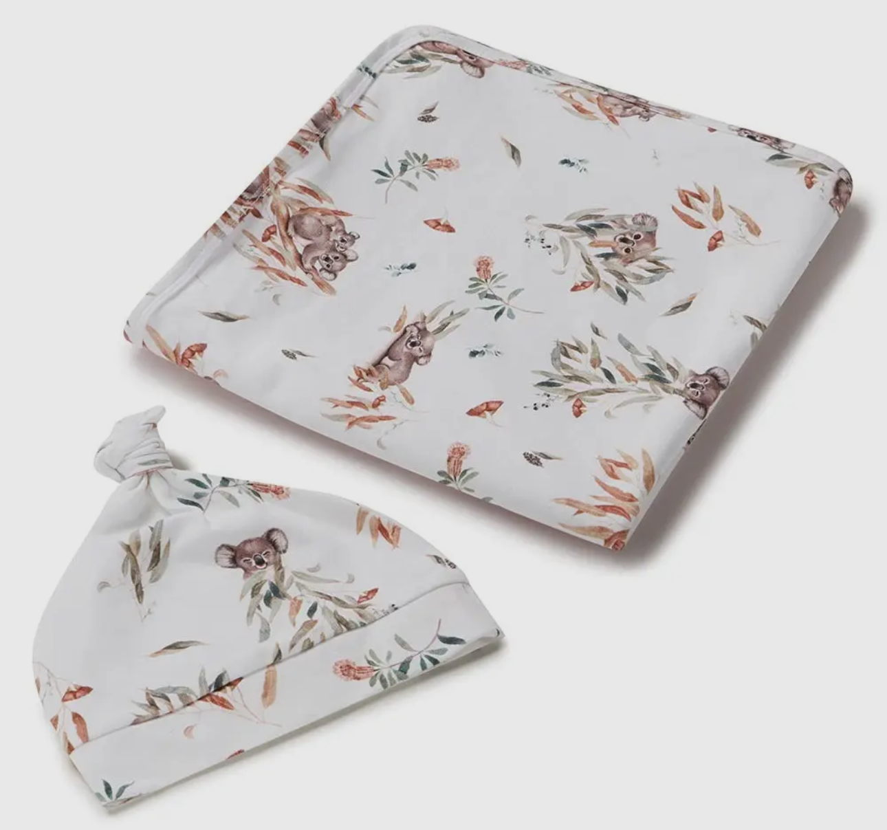 Koala organic Jersey wrap & beanie set