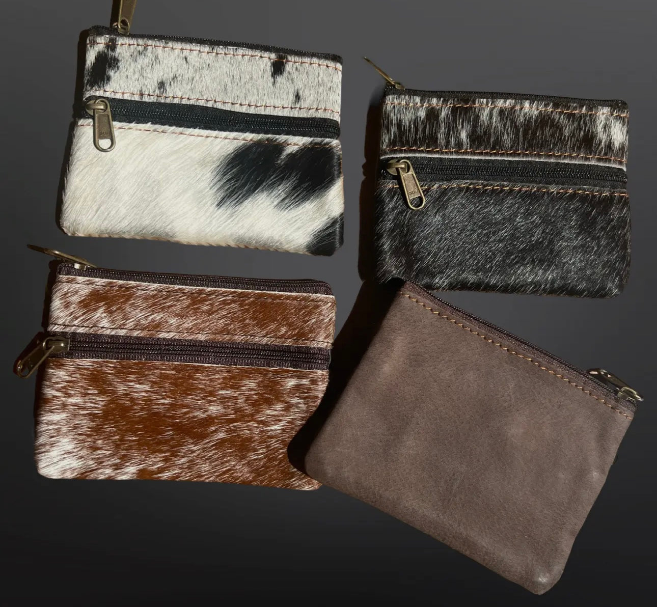Cowhide leather coin wallet