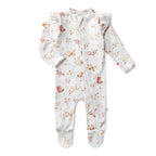 Butterfly Organic Snuggle Sleepsuit Zip Footie with Frill