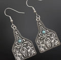 Cow tag western earrings