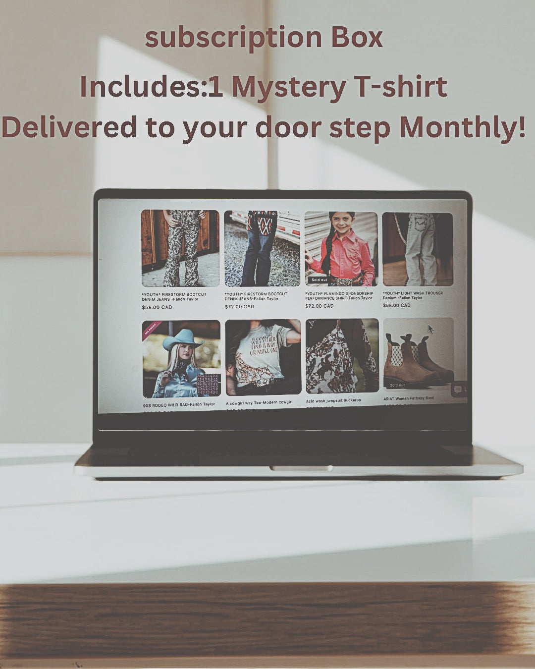 Sunset saddle T shirt subscription Box