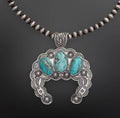 Faux turquoise squash western necklace