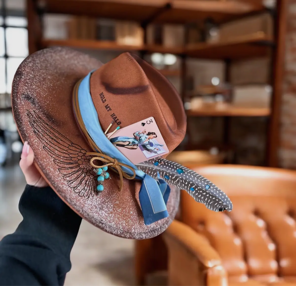 Hold My Halo Ombre Glitter Rancher Coustom Hat