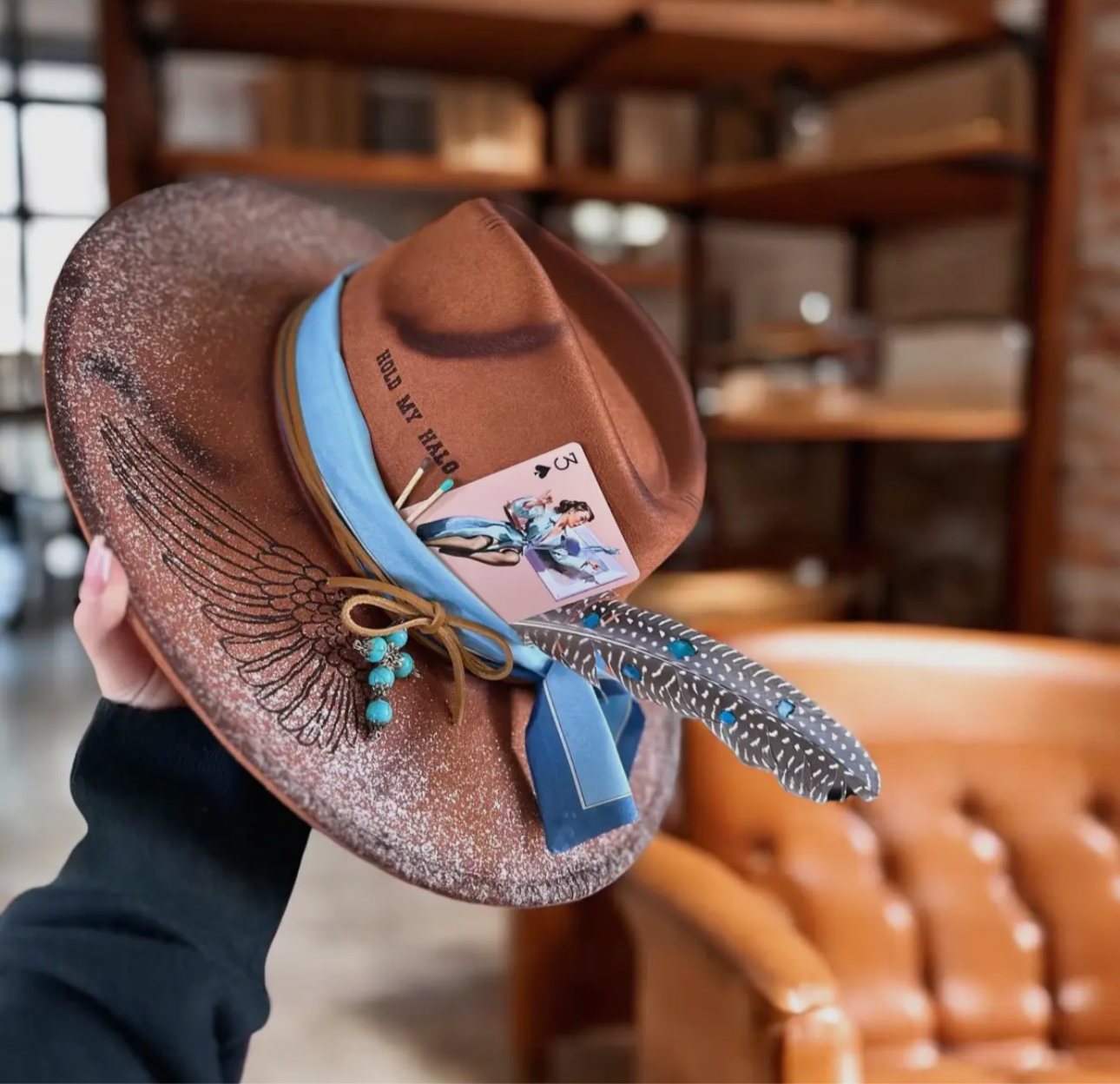 Hold My Halo Ombre Glitter Rancher Coustom Hat