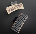 Sunflower tooled leather hair clip