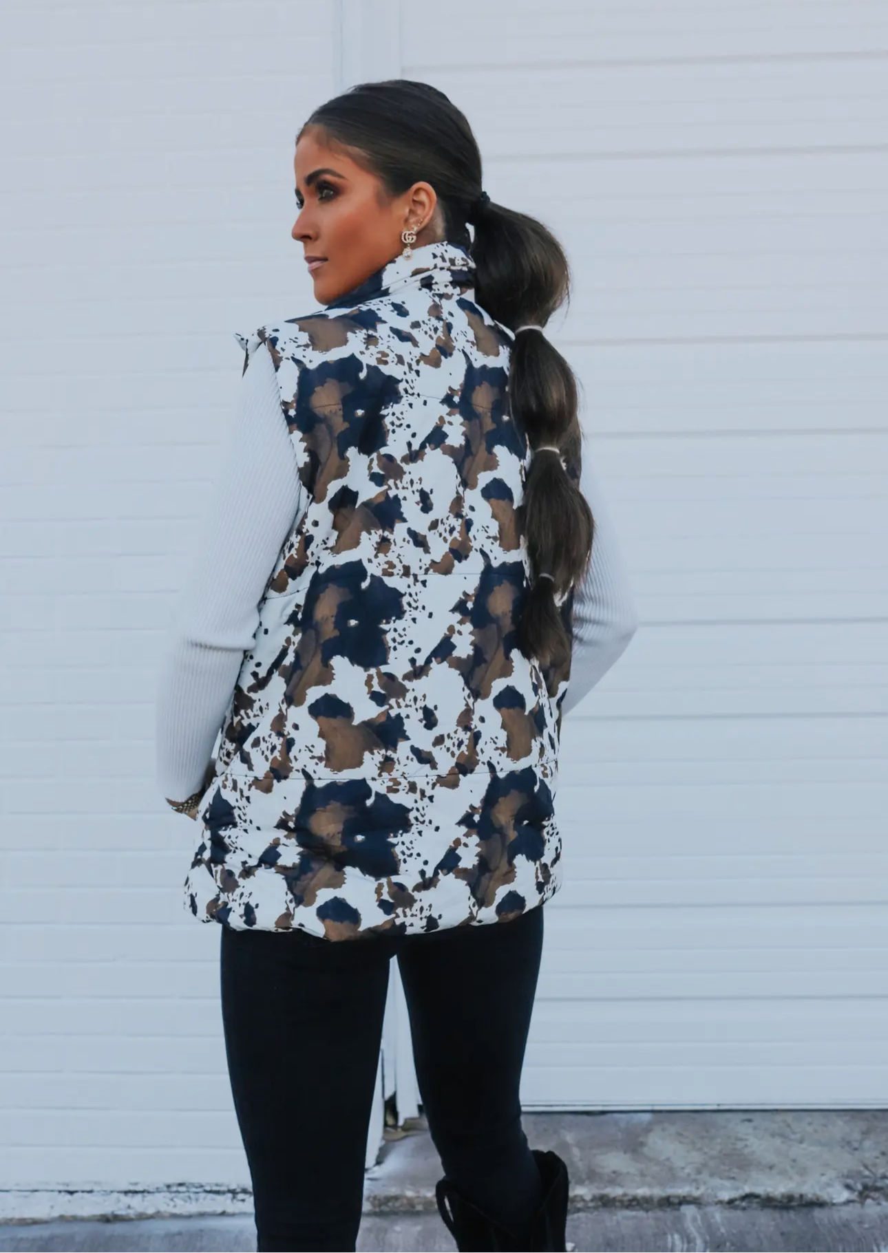 Cow print vest