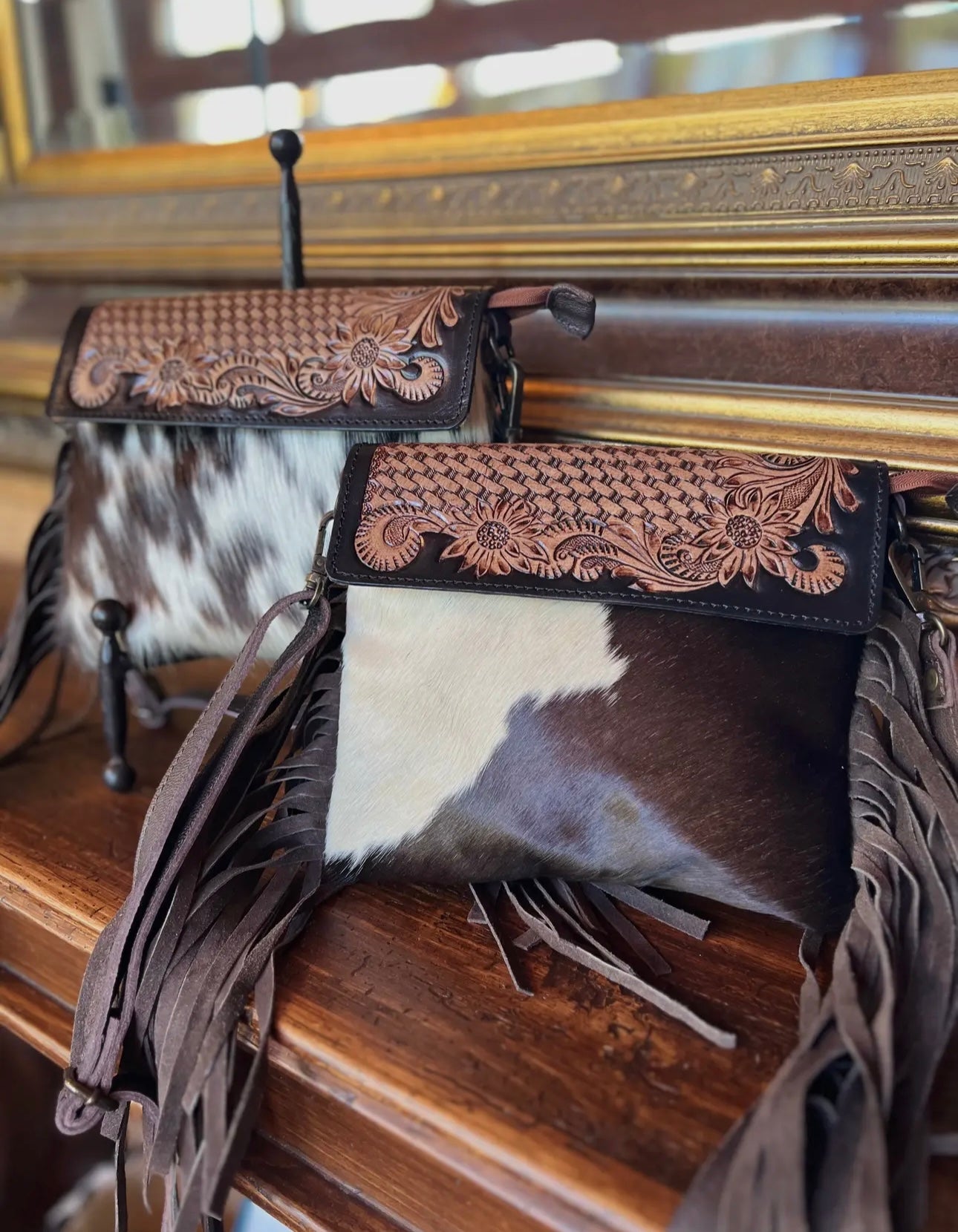 Leather cowhide Crossbag