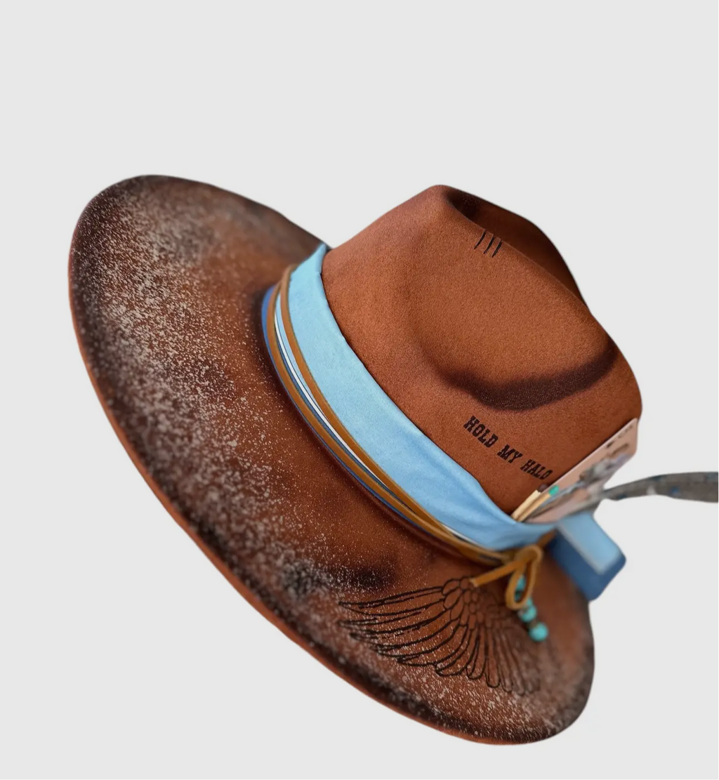 Hold My Halo Ombre Glitter Rancher Coustom Hat