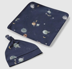 Milky Way Baby Jersey Wrap and Beanie set