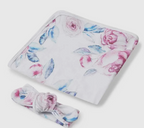 Lilac skies Baby jersey wrap & topknot set