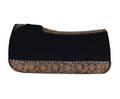BLACK TOOLED LEATHER SADDLE PAD