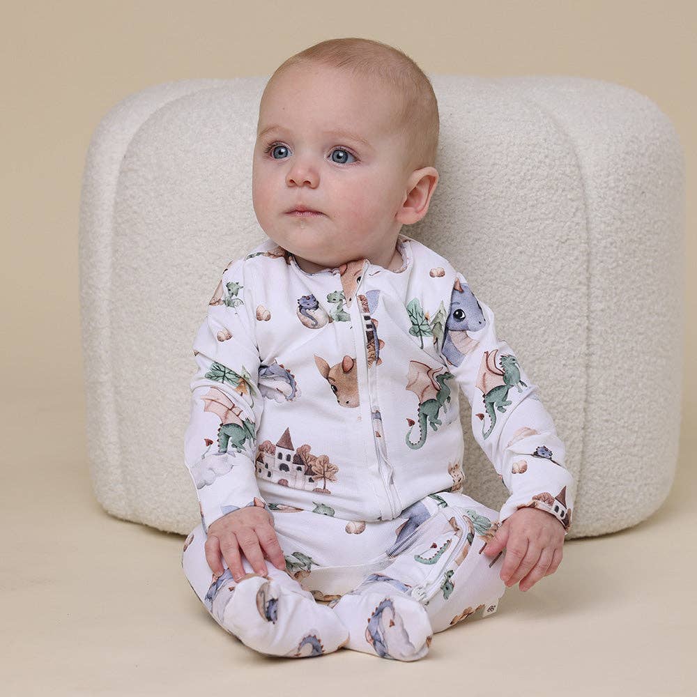 Dragon Organic Snuggle Sleepsuit Zip Footie