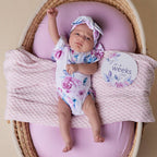 Lilac Skies Short Sleeve Organic Bodysuit with Frill