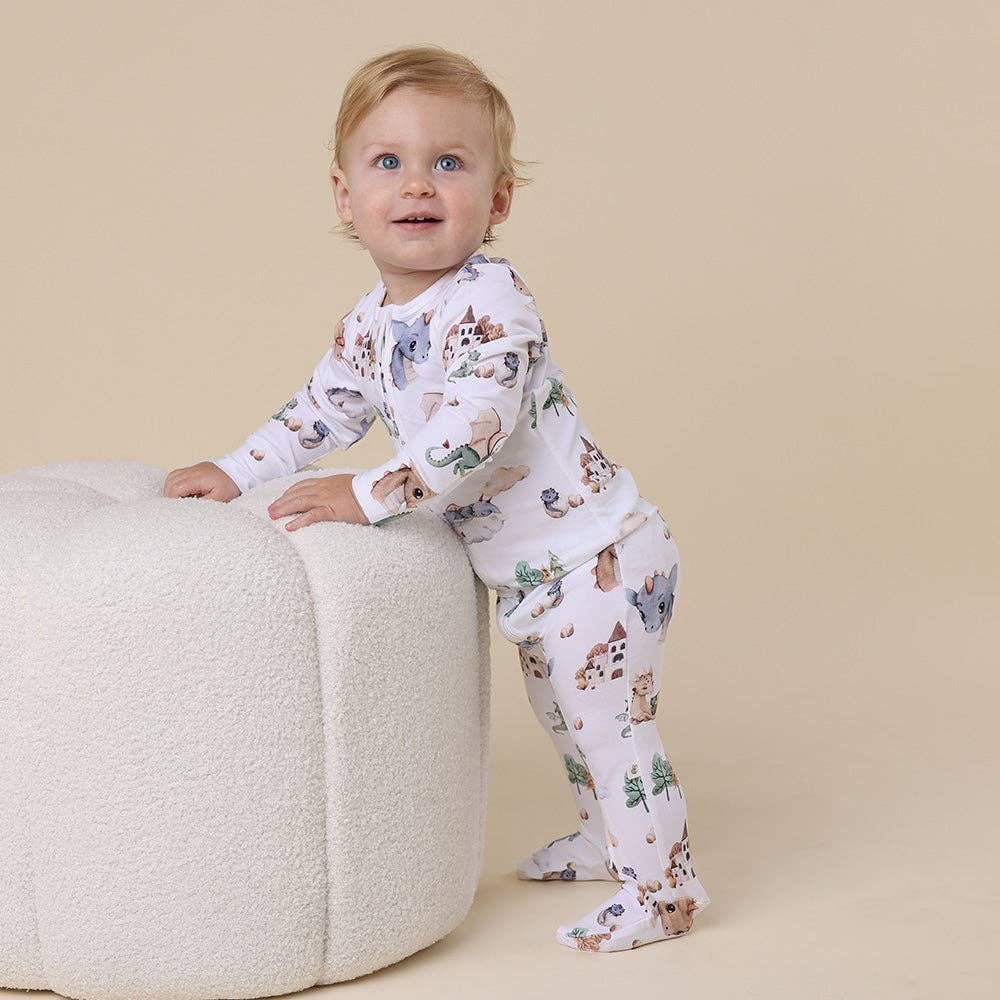 Dragon Organic Snuggle Sleepsuit Zip Footie