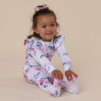 Lilac Skies Organic Snuggle Sleepsuit Zip Footie with Frill